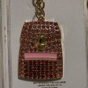 Rhinestone Gold and Silvertone Keychains Bag or Purse Hangtags